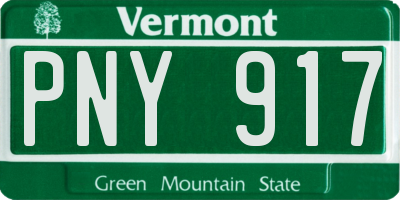 VT license plate PNY917