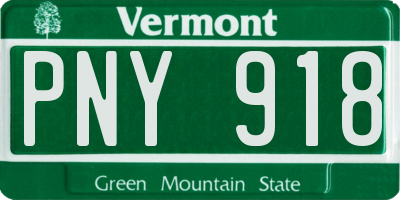 VT license plate PNY918