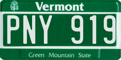 VT license plate PNY919