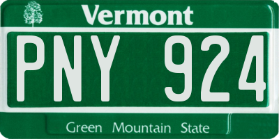 VT license plate PNY924