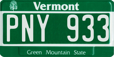 VT license plate PNY933