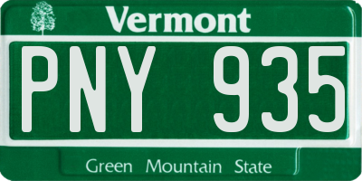 VT license plate PNY935