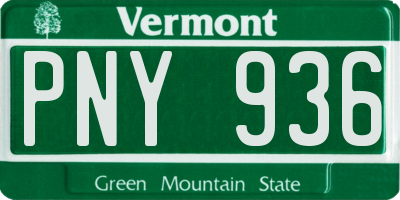 VT license plate PNY936