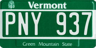 VT license plate PNY937