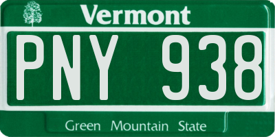 VT license plate PNY938