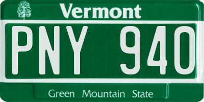 VT license plate PNY940