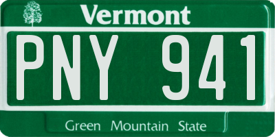 VT license plate PNY941