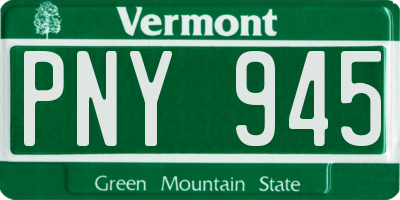 VT license plate PNY945