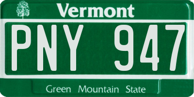 VT license plate PNY947