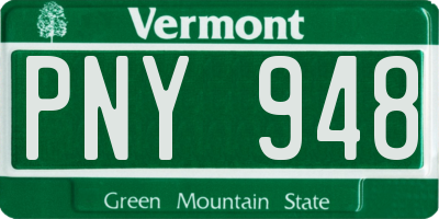 VT license plate PNY948