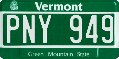 VT license plate PNY949