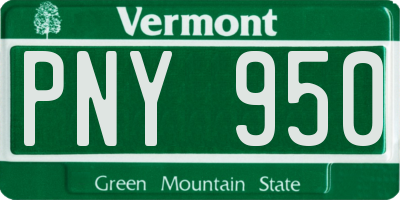 VT license plate PNY950