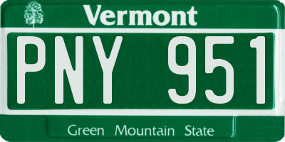 VT license plate PNY951