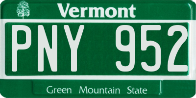 VT license plate PNY952