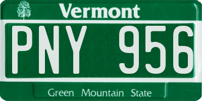 VT license plate PNY956