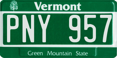 VT license plate PNY957