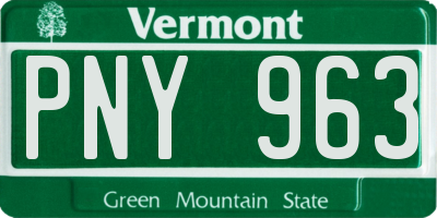 VT license plate PNY963