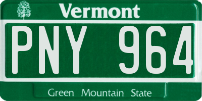 VT license plate PNY964