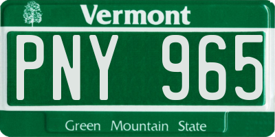 VT license plate PNY965