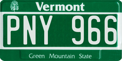 VT license plate PNY966
