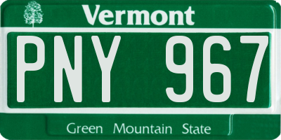 VT license plate PNY967