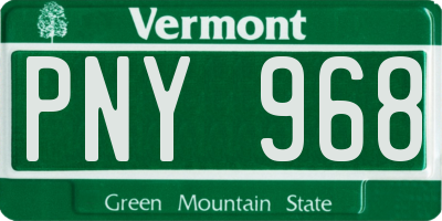 VT license plate PNY968