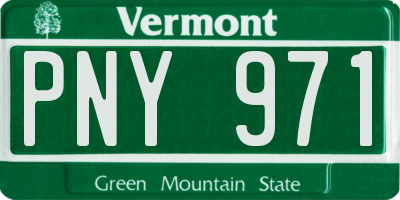 VT license plate PNY971