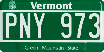 VT license plate PNY973