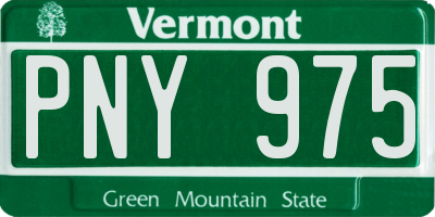 VT license plate PNY975