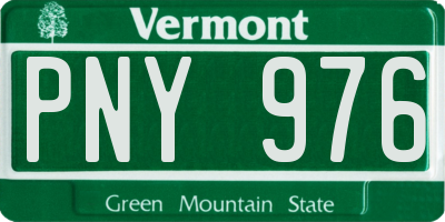 VT license plate PNY976