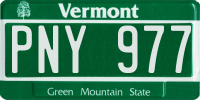 VT license plate PNY977