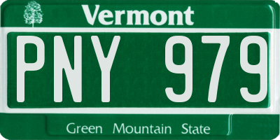 VT license plate PNY979