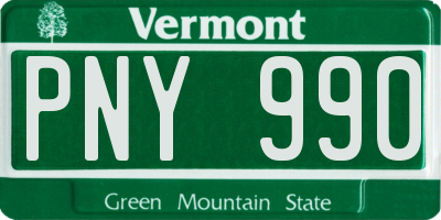 VT license plate PNY990
