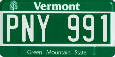 VT license plate PNY991