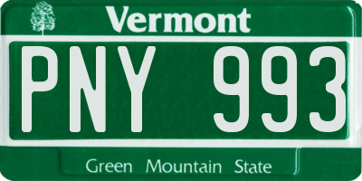 VT license plate PNY993