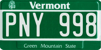 VT license plate PNY998