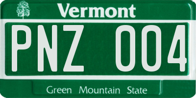 VT license plate PNZ004