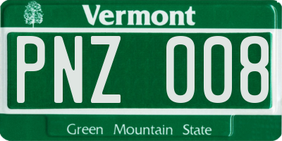 VT license plate PNZ008