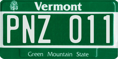 VT license plate PNZ011