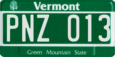 VT license plate PNZ013