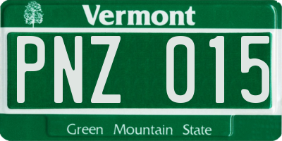 VT license plate PNZ015