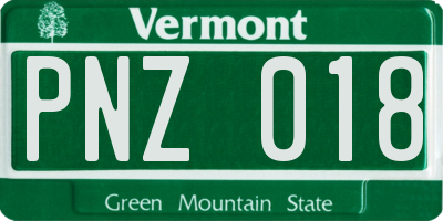 VT license plate PNZ018