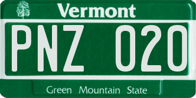 VT license plate PNZ020
