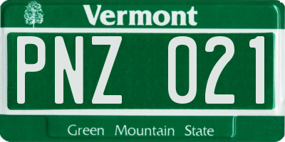 VT license plate PNZ021