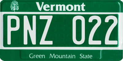 VT license plate PNZ022