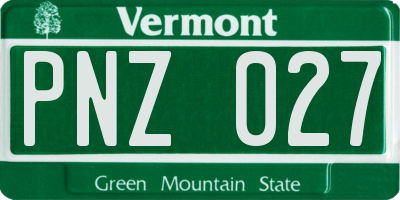 VT license plate PNZ027