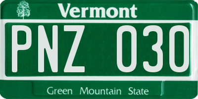 VT license plate PNZ030