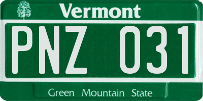 VT license plate PNZ031