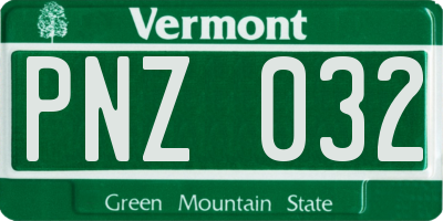 VT license plate PNZ032