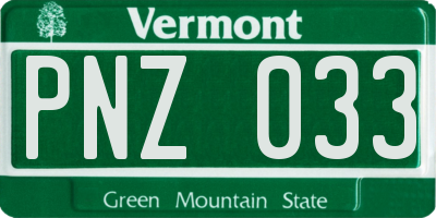 VT license plate PNZ033